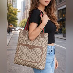 Gucci GG Supreme Sherry Line Monogram Tote